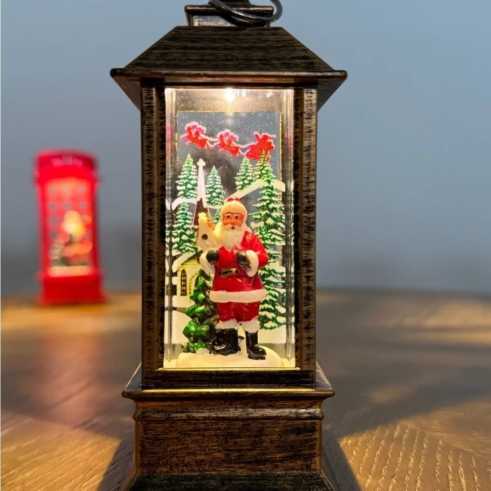 Christmas LED Santa Lantern | Mini Holiday Decor Night Light